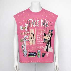 Gilet en coton graphique grande taille personnalisé de haute qualité, imprimé DTG, avec strass, style hip-hop, sans manches, coupe carrée, pour homme - Product Image 1