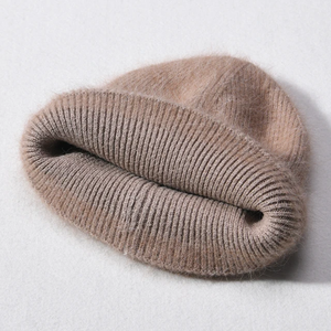 Winter <b>Wool</b> Knitted Mohair <b>Beanie</b> Private Label Quality Customized Logo Mohair <b>Beanie</b> in Different Colors - Product Image 5