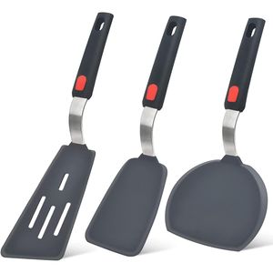 Juego de 3 Espátulas de Silicona Beijiyi, Resistentes al Calor hasta 600 Grados F, Antiadherentes, Utensilios de Cocina Flexibles y Grandes - Product Image 1