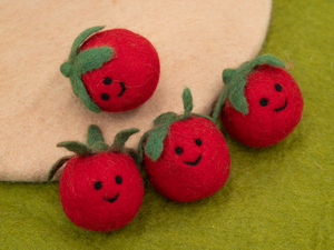 Jouet alimentaire factice en feutre de laine fait main pour tomates, décoration de chambre d'enfant, cadeau éducatif, vente en gros pour enfants - Product Image 3