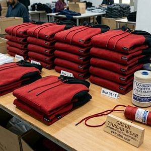 เสื้อฮู้ดแขนยาวผ้าฟลีซปักลายเชนิลล์สีแดงและสีดำ ชุดนักกีฬามหาวิทยาลัยกรีก ผ้าฝ้าย 100% เสื้อฮู้ดลำลองสำหรับฤดูใบไม้ร่วงและฤดูหนาว - Product Image 6