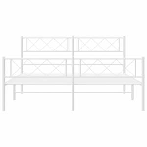 Cadre de lit entièrement en métal, en acier blanc thermolaqué - Product Image 4