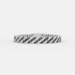 Men's Moissanite Cuban Link Bracelet 925 Silver Black Stone <b>Iced</b> <b>Out</b> Hip Hop Jewelry Diamond <b>Chain</b> Luxury Bling Party Fashion - Product Image 1