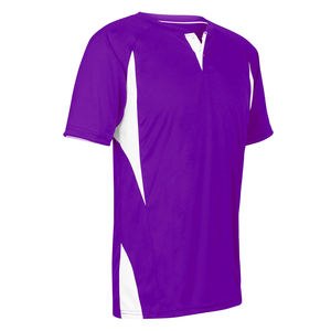 Camiseta de Béisbol Blanca para Hombre, Manga Corta, Cuello en V, Secado Rápido, Ajuste Holgado, Personalizable con Nombres/Números de Equipo, UPF 50+ 100% - Product Image 1