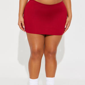 Mini-jupe rouge sexy à taille haute avec bandage, doublée en Spandex/Polyester, style club, idéale pour l'été – Meilleure vente - Product Image 1