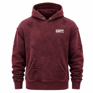 <b>High</b> Quality Acid Wash Hoodies Cotton Polyester <b>Low</b> Moq <b>Top</b> Fashion Men Acid Wash Hoodies - Product Image 1