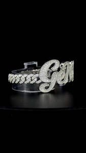 Custom "GENEVA" Iced Out Name Bracelet 925 Sterling Silver VVS Moissanite Diamond Hip Hop Cuban Bracelet for Men Women - Product Image 5