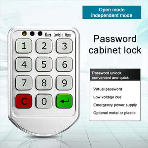 Cerradura digital inteligente para puerta de cajón con contraseña, cerraduras Locke con cerradura plateada, cerradura inteligente electrónica para el hogar para gabinete - Product Image 6