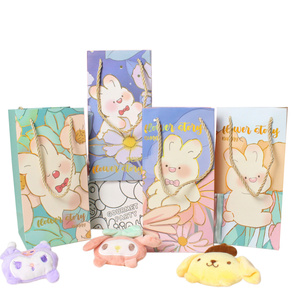 Sac cadeau personnalisé en papier histoire de fleurs (24.5x12x10cm) Emballage kraft écologique avec poignée pour la vente au détail, les fêtes, les cadeaux (Style 03) - Product Image 5