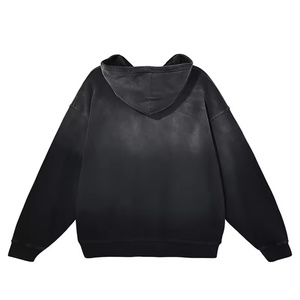 Sudadera con capucha de fabricante OEM, estilo streetwear, con efecto desgastado por el sol, lavado Monkey, de peso pesado, rasgada, vintage, con lavado ácido, nueva. - Product Image 2