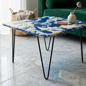 Mesa Baja de Comedor y Café 4GoodThings, Fabricada con Plástico Reciclado, Moderna, Minimalista, Impermeable, Apilable, Ecológica, Muebles para el Hogar - Product Image 5