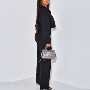 Conjunto de dos piezas de chaqueta y pantalones cargo para mujer, cintura alta, multibolsillos, estilo urbano, fabricante OEM ODM - Product Image 4