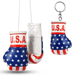 Mini Boxing Gloves Set Includes Matching Keychain | PU | Lightweight Waterproof | <b>Car</b> Rearview Mirror Gym Mini Boxing Gloves - Product Image 4