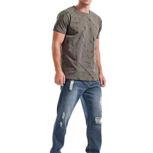 T-shirt décontracté pour homme, style été, coupe ample, manches courtes, couleur unie, tricot fin, 100 % coton, infroissable - Product Image 5