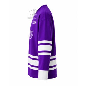 Camiseta de Hockey sobre Hielo de la Hermandad NCNW, Morada y Blanca, de Malla de Poliéster, Absorbente de Humedad, para Deportistas, Ropa Deportiva - Product Image 3