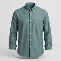 Kemeja Pria Protego Berkualitas Tinggi, Bahan Twill Oxford, Lengan Pendek, Kerah Kancing, Kasual, Bernapas, Katun, Gaya Musim Panas