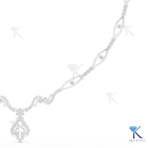 Premium Lab Grown Diamond Bridal <b>Statement</b> <b>Necklace</b> Open Teardrop Pendant 14K 18K Solid Gold Floral Fine Women Jewelry Party - Product Image 3