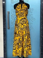 Robe longue en soie imprimée géométrique multicolore pour femme, à fines bretelles et col en V, tissée naturelle et respirante, dernier design, en promotion