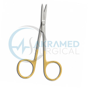 Ciseaux ophtalmiques en acier inoxydable de qualité supérieure, manche droit doré, instrument chirurgical de microchirurgie, certifié CE - Product Image 6