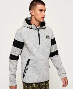 เสื้อฮู้ดซิปหนึ่งในสี่สำหรับผู้ชายจาก One Ten One Apparel สีเทาเฮเธอร์แบบคัลเลอร์บล็อก - Product Image 2