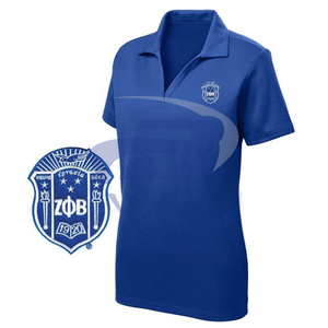 Chemise de sororité Zeta Phi Beta brodée bleu royal, vêtements classiques pour femmes, équipement universitaire personnalisable, chemise d'événement de sororité ZPB - Product Image 1