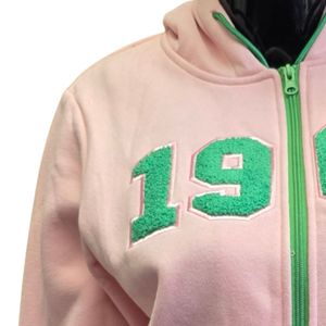 Women Pink <b>Zip</b> Up Hoodie Chenille Letter Graphic Casual Sweatshirt Jacket Long Sleeve Fashion Daily Wear Comfortable Stylish - Product Image 5