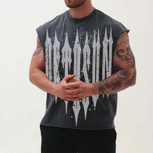 Camiseta sin mangas personalizada para hombre, chaleco deportivo para culturismo, camiseta de algodón acanalado para hombre - Product Image 6