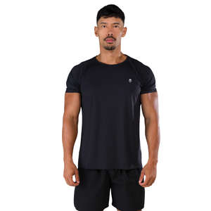 Chemise à manches courtes noire pour homme Proflex, confortable, de qualité supérieure, pour la salle de sport, vêtements tactiques, tendance, décontractée, vente en gros - Product Image 1