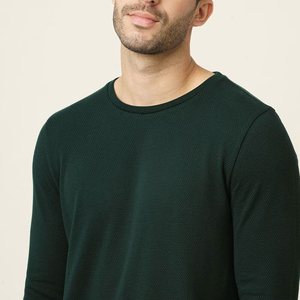Nueva Camiseta de Manga Larga para Hombre, 100% Algodón, Camiseta de Manga Larga Lisa, Cuello Redondo Informal, Camisetas de Uso Diario para Hombre - Product Image 6