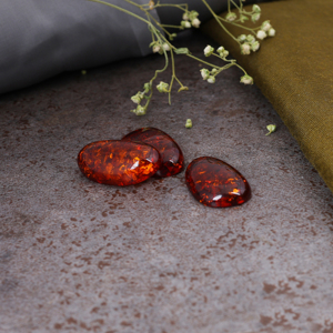 Red <b>Amber</b> Oval Cabochon Natural Cherry <b>Amber</b> Loose Gemstone Smooth Flatback Stone For Handmade Jewelry Making <b>Rings</b> Pendant - Product Image 2