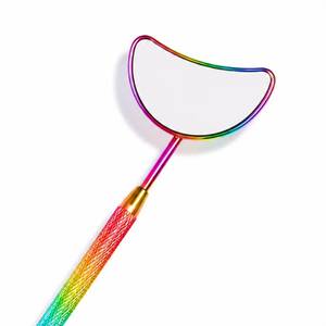 Espejo de aumento cosmético Rainbow de acero inoxidable montado en la pared con mango texturizado para extensión de pestañas - Product Image 2