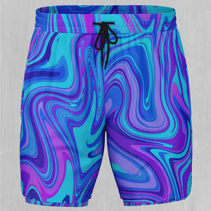 Custom Men Casual Sublimation Shorts Wholesale Running Sports Canvas Double <b>Layer</b> Elastic Waist <b>Mid</b> Quick Dry Drawstring Closure - Product Image 3