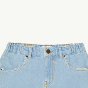 Shorts décontractés pour garçons en denim, taille ajustable en tissu extensible doux, confortables pour le quotidien, collection été, finition délavée - Product Image 2