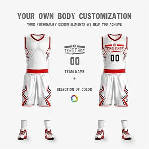 Ensemble de maillots de basket-ball personnalisables 100% polyester, uniforme respirant pour hommes et jeunes, prix avec option taille plus - Product Image 4