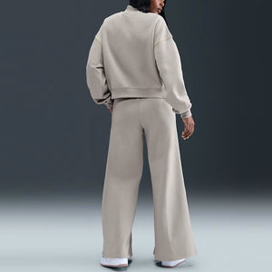 Sweat-shirt en molleton à col montant pour femme, personnalisé avec logo d'usine, en coton brodé - Product Image 4