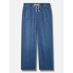 Jeans de Mezclilla para Mujer, Corte Recto, Cintura Media, Largos, Ajuste Holgado, Estilo Casual, Lavado Medio, Color Sólido, Tela de Algodón - Product Image 5
