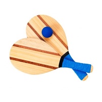Ensemble de raquettes de Frescobol en bois de manguier et bambou Vero personnalisable, collection unique avec logo, emballage artisanal de plage, style européen SAM GLOBAL