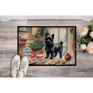 Cairn Terrier biscuits de Noël paillasson antidérapant intérieur extérieur lavable tapis à poils bas pour entrée 24H X 36W - Product Image 2