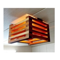 Lampe suspendue carrée moderne en bois de luxe, amovible, LED, écologique, éclairage décoratif pour salon intérieur