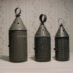 Lanterne marocaine en verre de fer Vintage pour ramadan bougeoir en métal coupe-vent chandelier en métal - Product Image 3