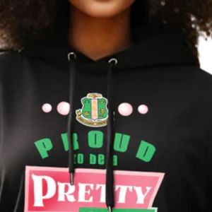 Sudadera con Capucha Negra para Mujer, Estilo AKA, Sudadera de Felpa, Manga Larga, Informal, Cálida y Moderna - Product Image 2