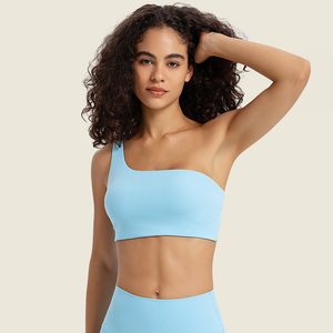 New Fashion Lightweight High Support Sports Bra Water Drop Shaped Single Strap Breathable Yoga Tops Plus Size Backless Front - Product Image 1