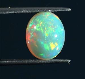 Opale d'Éthiopie naturelle multicolore, cabochon. Opale pour bijoux. - Product Image 5