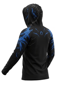 Camiseta Deportiva 2026 Personalizada con Estampado Gótico Oscuro, Media Cremallera, Capucha, 100% Algodón, Corte Ajustado, Transpirable, de Alta Elasticidad y Secado Rápido, Manga Larga - Product Image 2