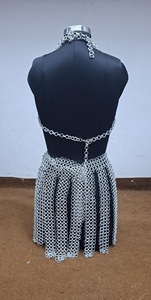 Conjunto de Armadura de Malla Metálica de Imitación Antigua para Mujer, Estilo Medieval Moderno, con Top, Collar, Sujetador y Falda de Aluminio - Product Image 4