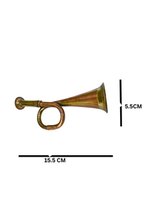 เครื่องดนตรีทองเหลืองทองแดงโบราณทำมือ รูปทรงแตร  ของตกแต่งแกะสลักลวดลายดนตรี สไตล์โมเดิร์นสำหรับติดผนัง - Product Image 2