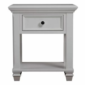 Mesa de Noche Tradicional Glendale de Roble Macizo con Cajón Superior de Madera y Estante Abierto, Muebles para Dormitorio - Product Image 1
