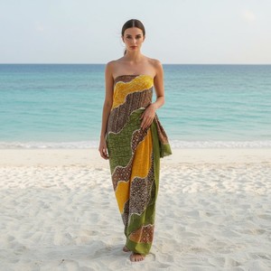 Batik Design Beach <b>Sarong</b> Women Fashionable Beachwear Wrap Skirt Oversized Pareo Summer Collection Stylish Swim Cover Up Holiday - Product Image 4