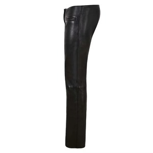 Pantalones de Cuero Genuino de Alta Calidad para Mujer, Pantalones de Piel de Oveja de Color Negro con el Mejor Precio, Pantalones de Cuero de Alta Calidad - Product Image 5