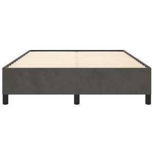 Base de Cama de Madera Contrachapada Tapizada en Terciopelo Gris Oscuro con Almacenamiento Completo - Product Image 5